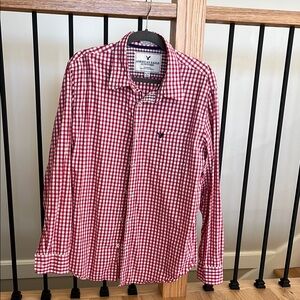 American Eagle Outfitters Red Checkered Men's Shirt
